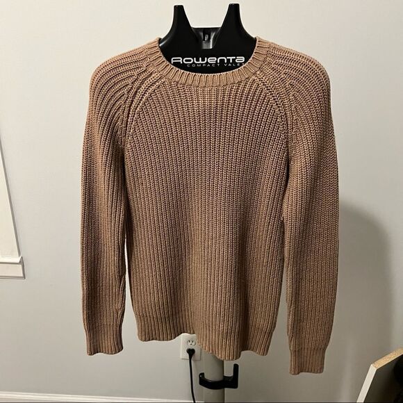 Michael Kors Brown Fisherman’s Crewneck Sweater Men’s Medium Thick Winter Cozy - Picture 1 of 8